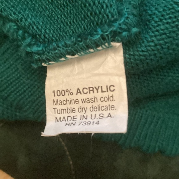 Alfred Dunner pullover sweater cardigan vintage green women’s XL made in USA - Picture 8 of 8